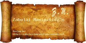Zabolai Maximilián névjegykártya